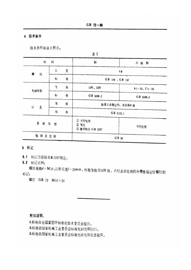 GB/T 72-1988 标准预览
