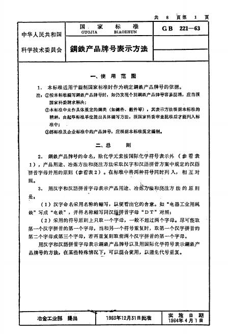 GB 221-1963 标准预览