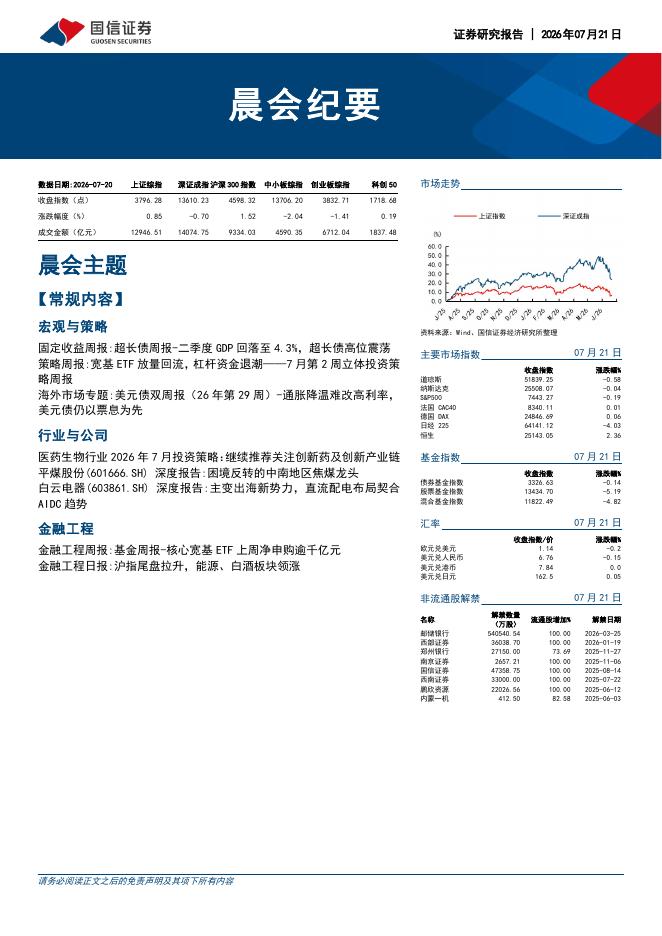 国信证券：晨会纪要-260721海报