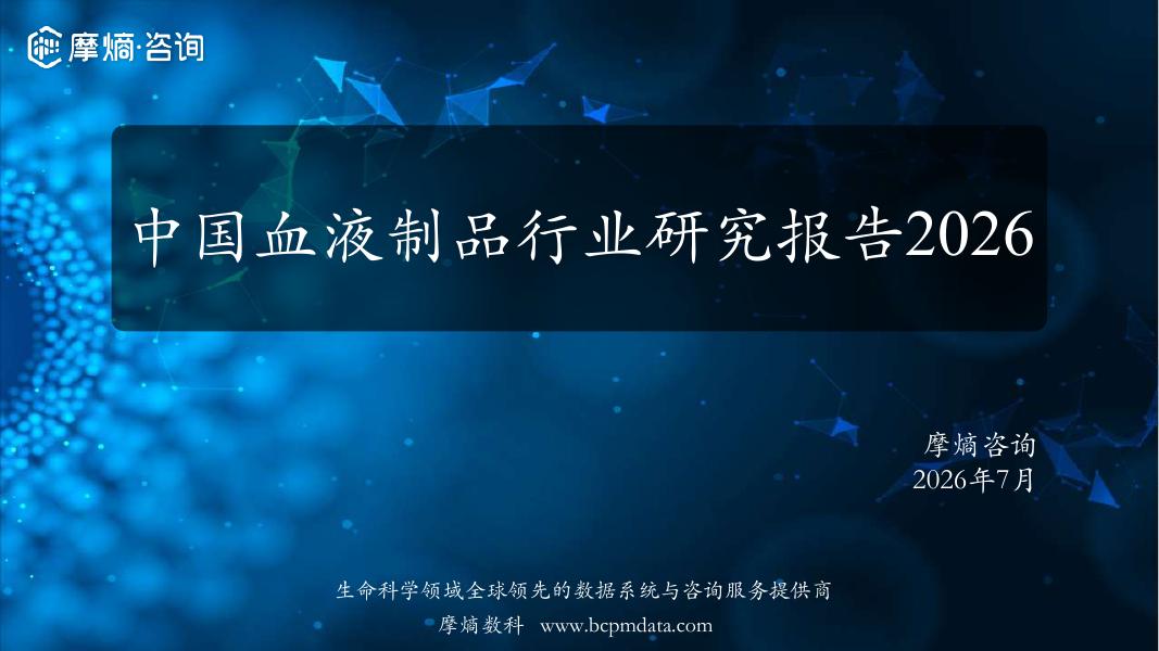 摩熵咨询：2026年中国血液制品行业研究报告海报