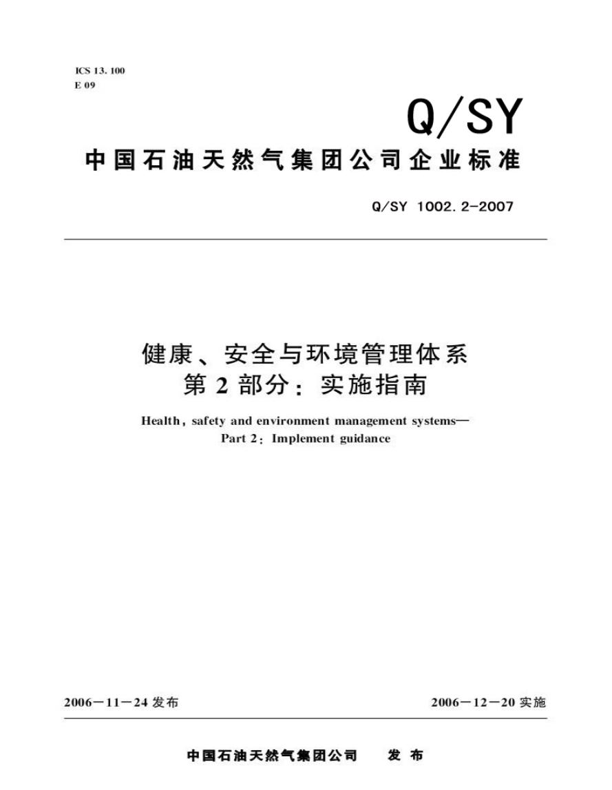 Q/SY 1002.2-2007 标准预览