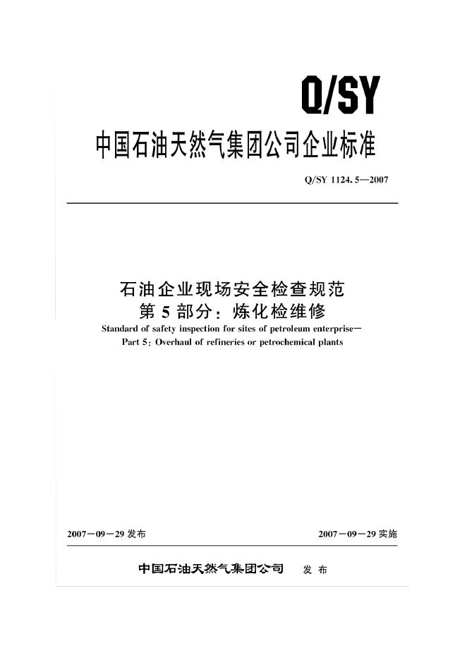 Q/SY 1124.5-2007 标准预览