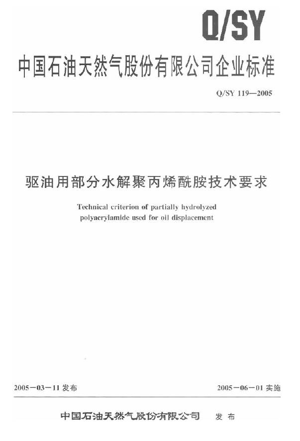 Q/SY 119-2005 标准预览