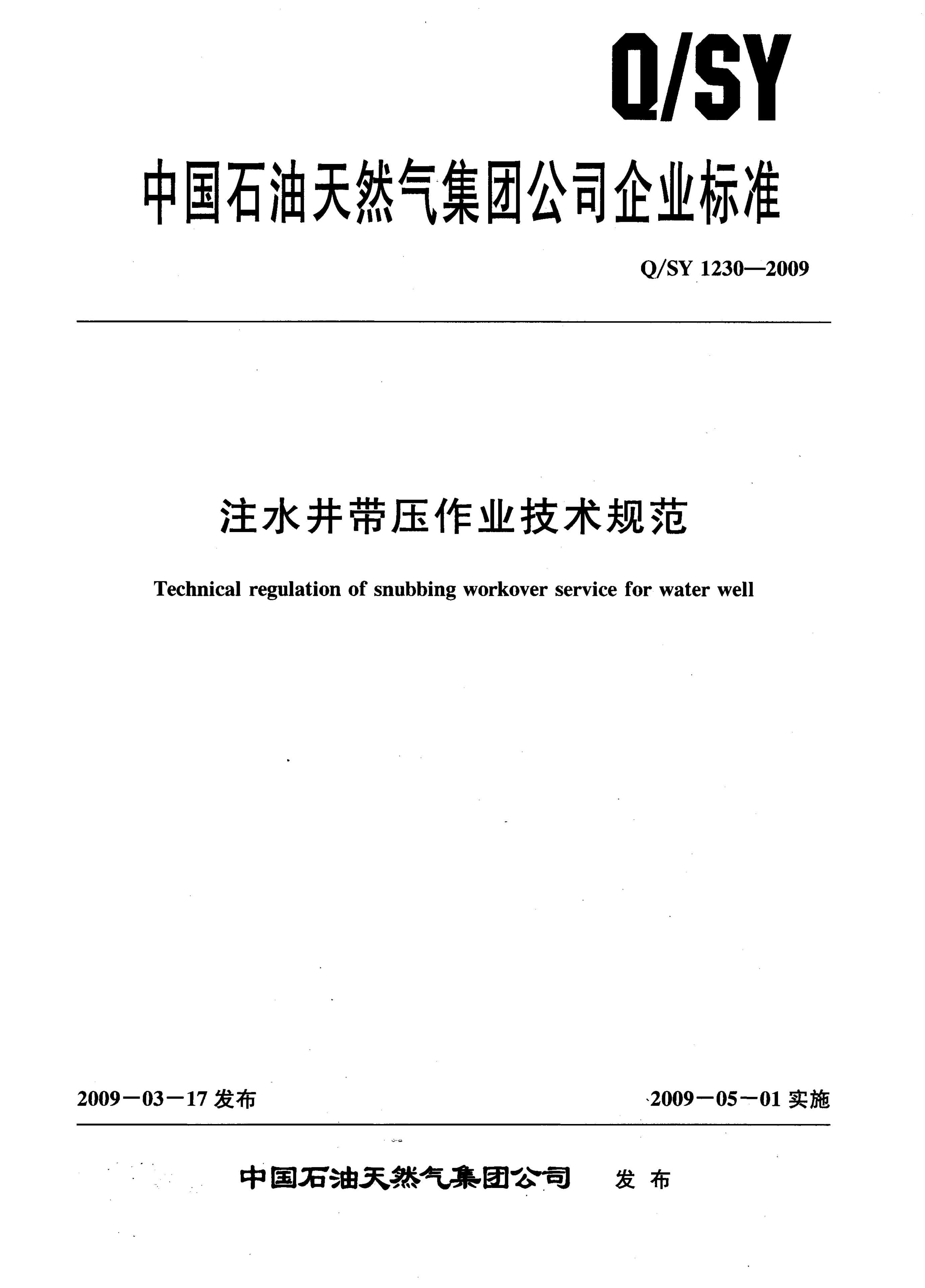 Q/SY 1230-2009 标准预览