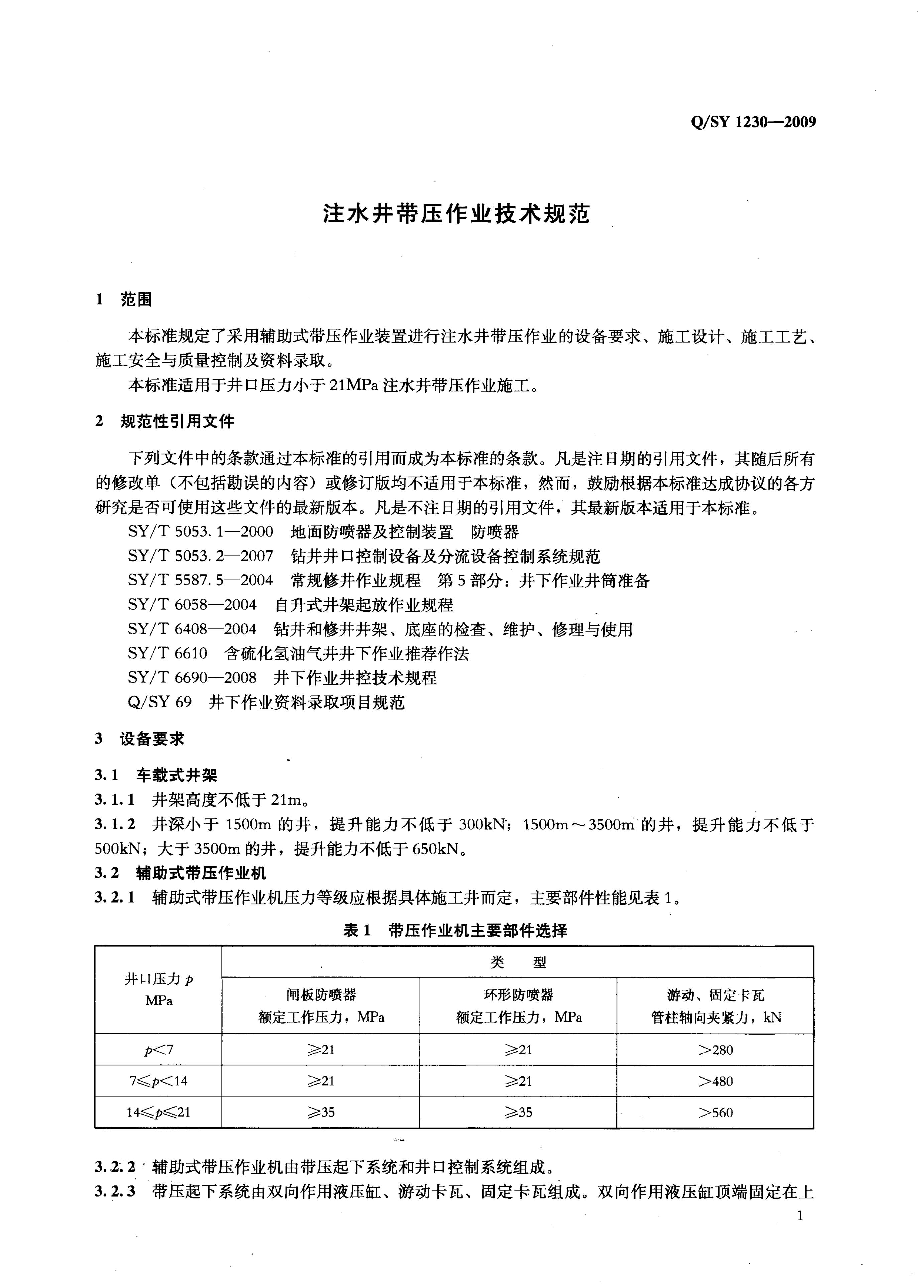 Q/SY 1230-2009 标准预览