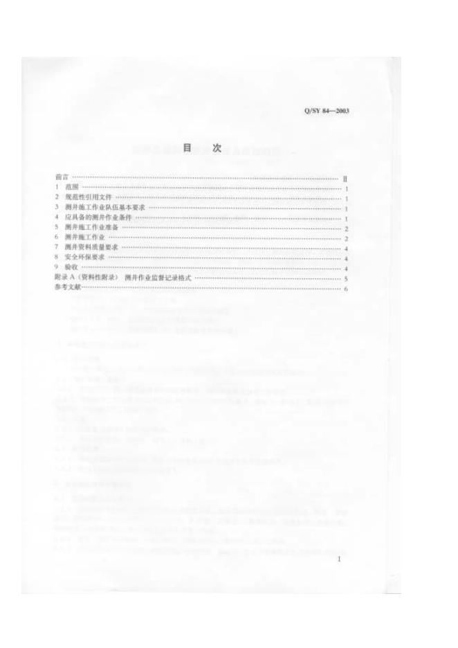 Q/SY 84-2003 标准预览