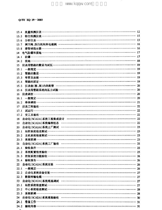 Q/SY XQ19-2003 标准预览