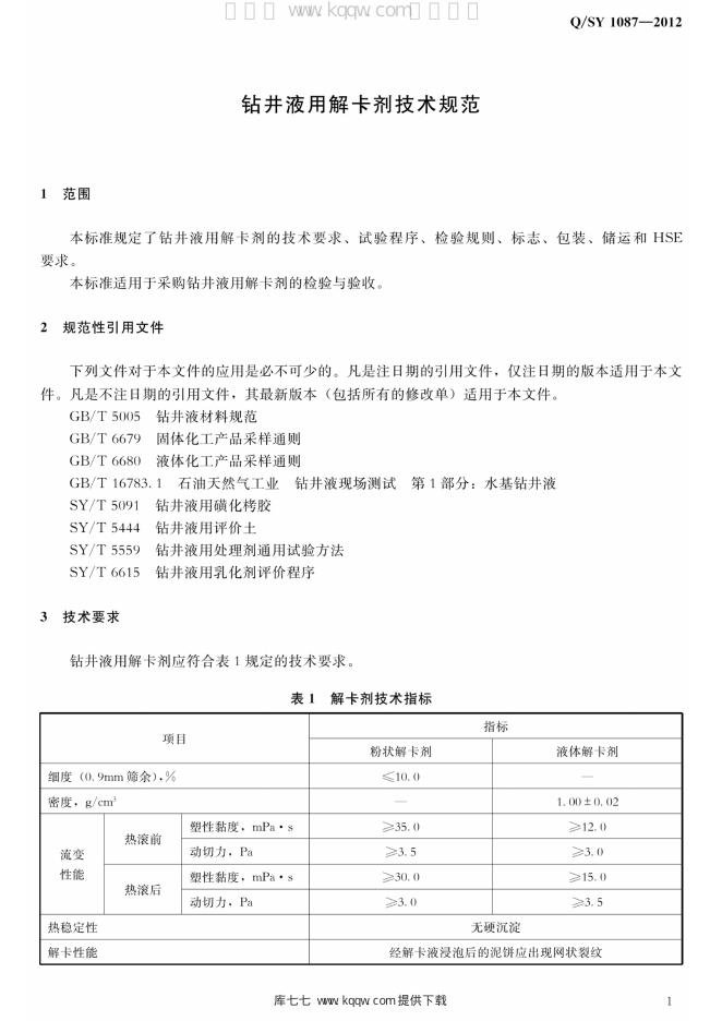Q/SY 1087-2012 标准预览