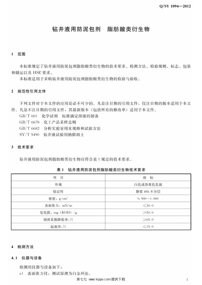 Q/SY 1094-2012 标准预览