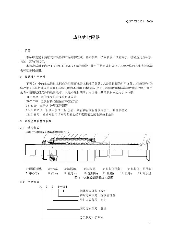 Q/SY XJ0858-2009 标准预览