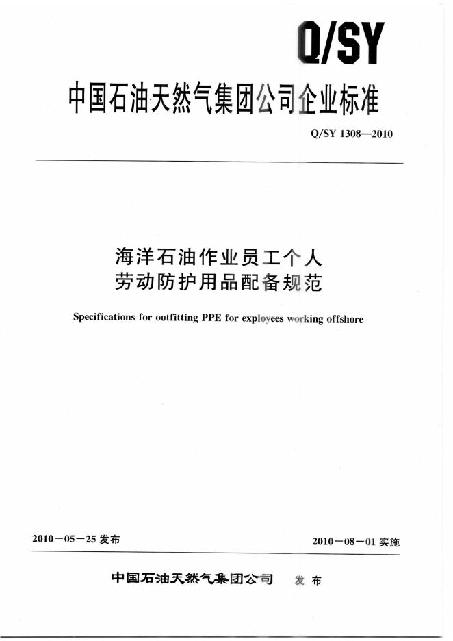 Q/SY 1308-2010 标准预览