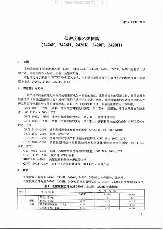 Q/SY 1350-2010 标准预览