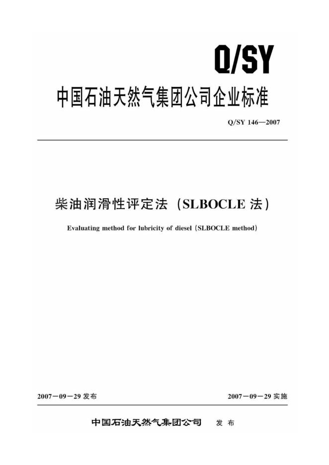 Q/SY 146-2007 标准预览