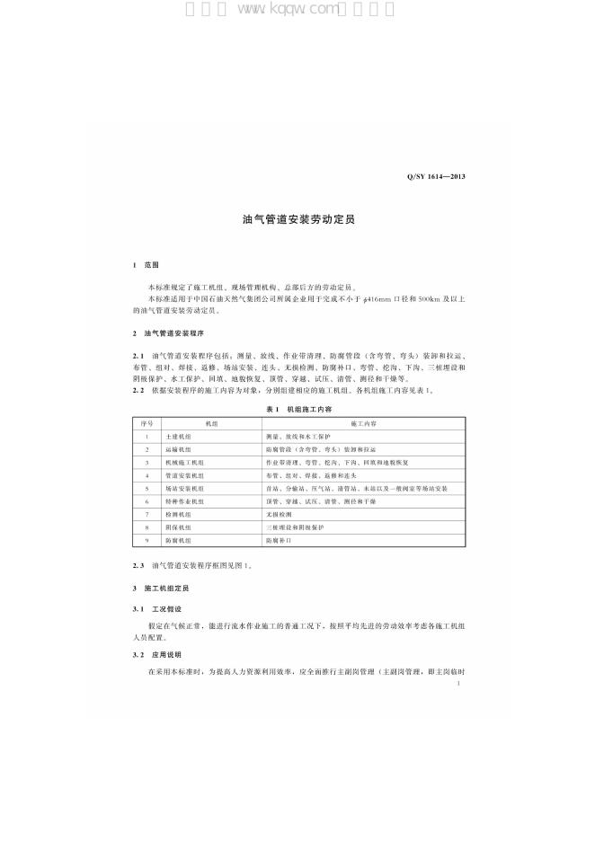 Q/SY 1614-2013 标准预览