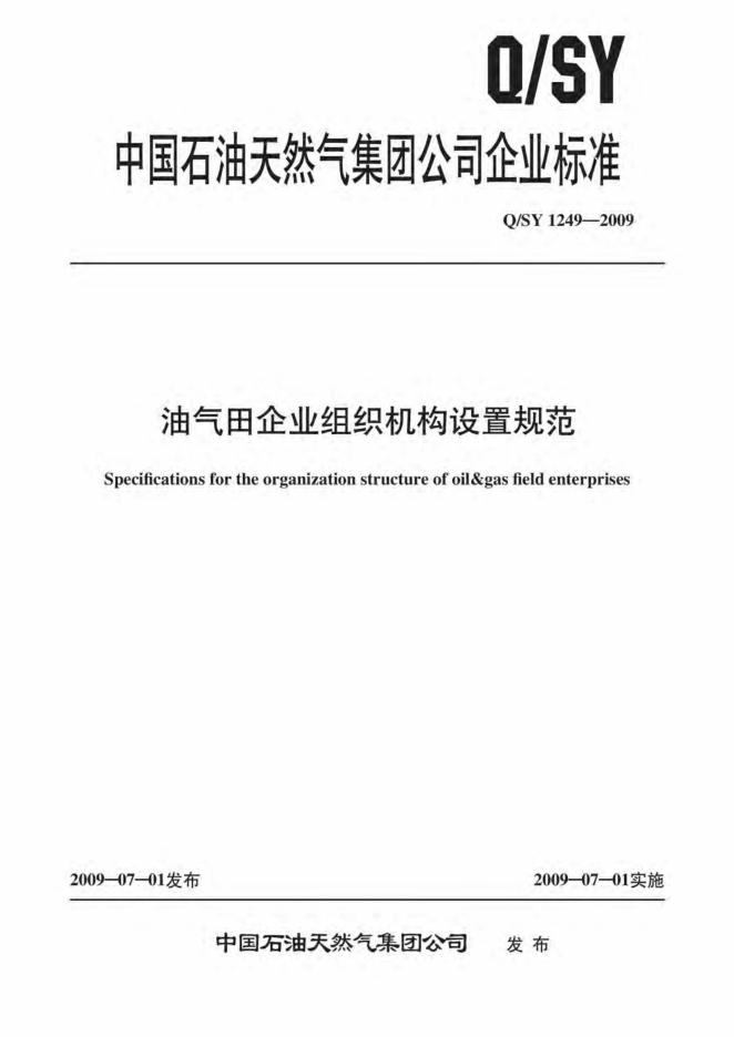 Q/SY 1249-2009 标准预览