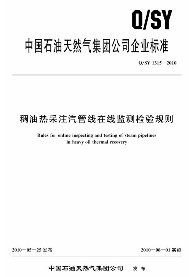 Q/SY 1315-2010 标准预览