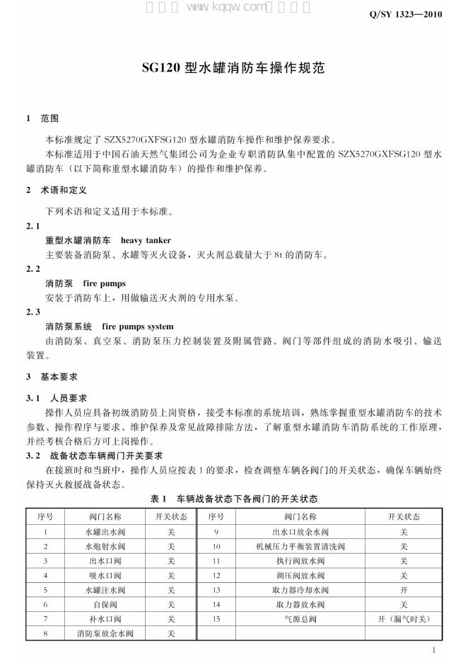 Q/SY 1323-2010 标准预览