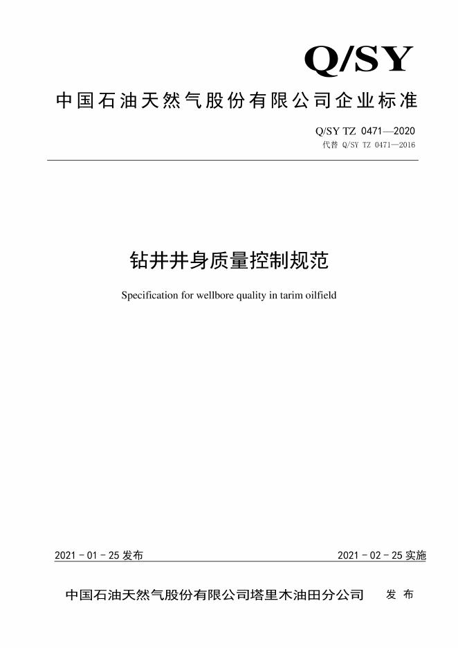 Q/SY TZ0471-2020 标准预览