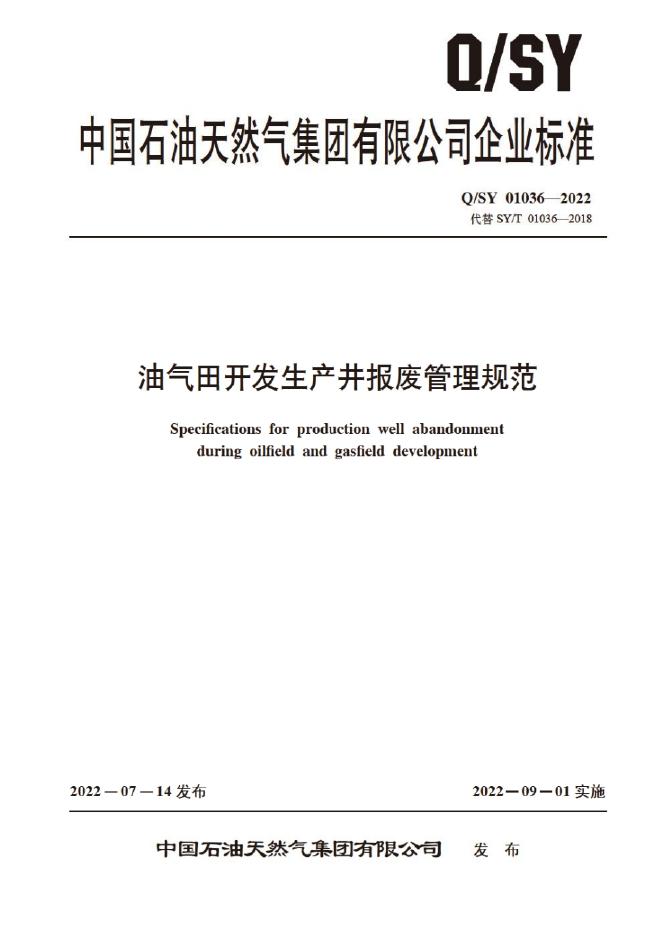Q/SY 01036-2022 标准预览
