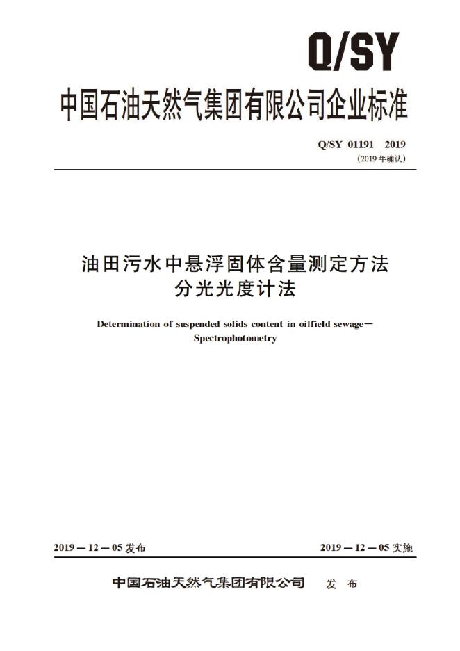 Q/SY 01191-2019 标准预览