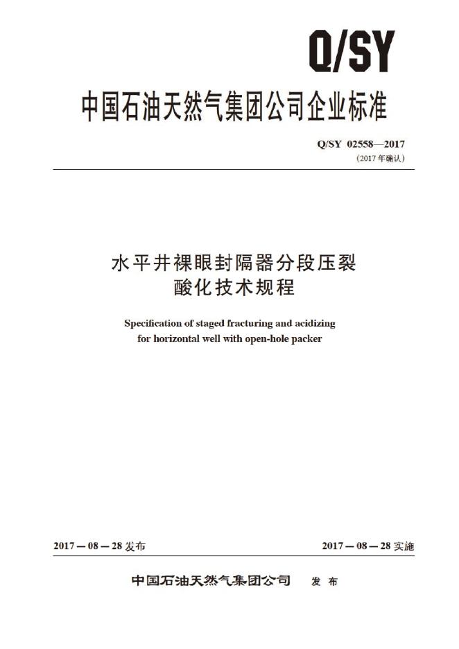 Q/SY 02558-2017 标准预览