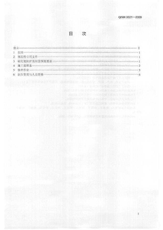 Q/SH 0021-2009 标准预览