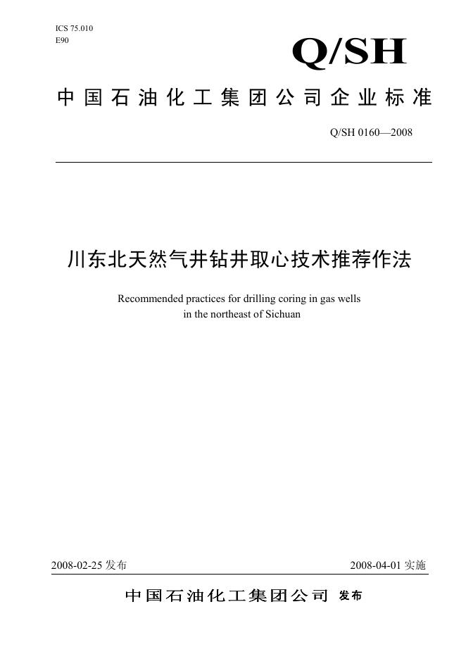 Q/SH 0160-2008 标准预览