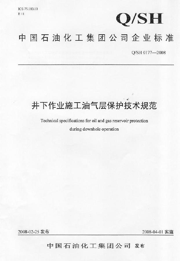 Q/SH 0177-2008 标准预览