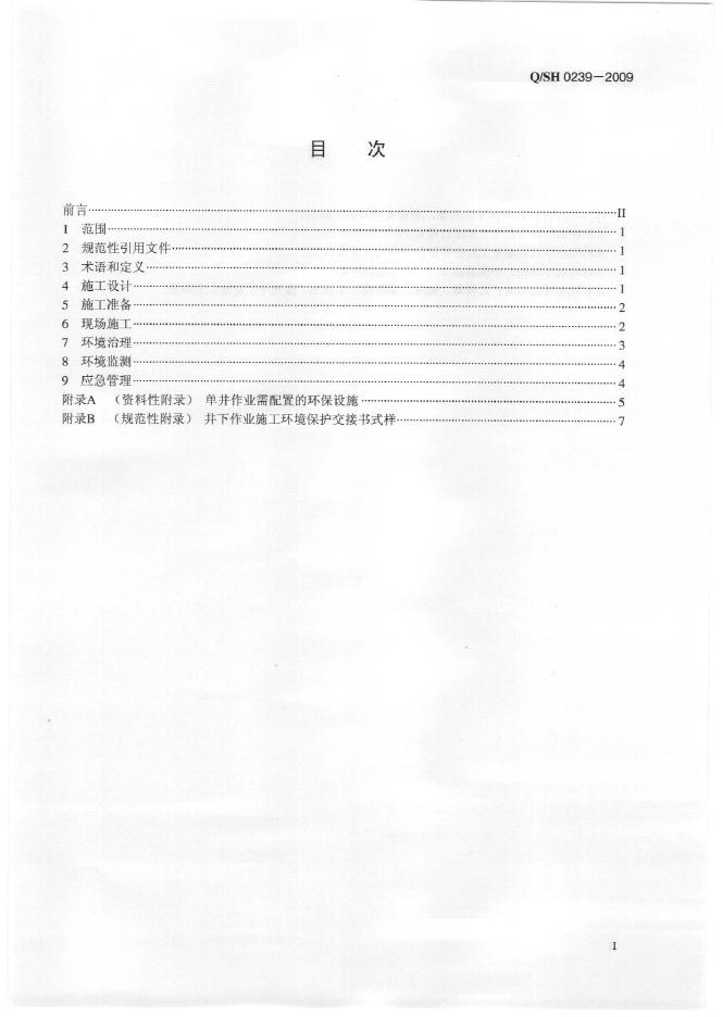 Q/SH 0239-2009 标准预览