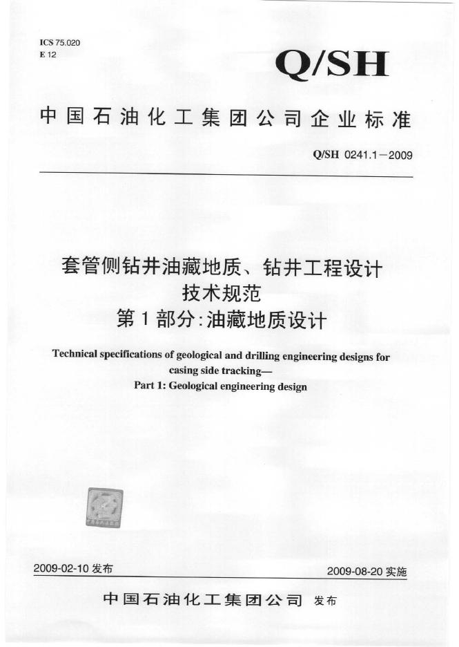 Q/SH 0241.1-2009 标准预览