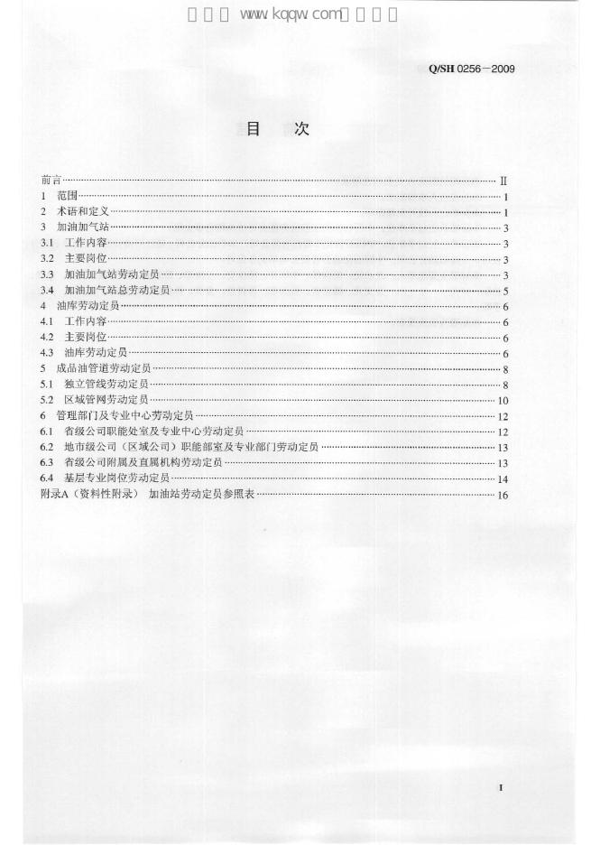 Q/SH 0256-2009 标准预览