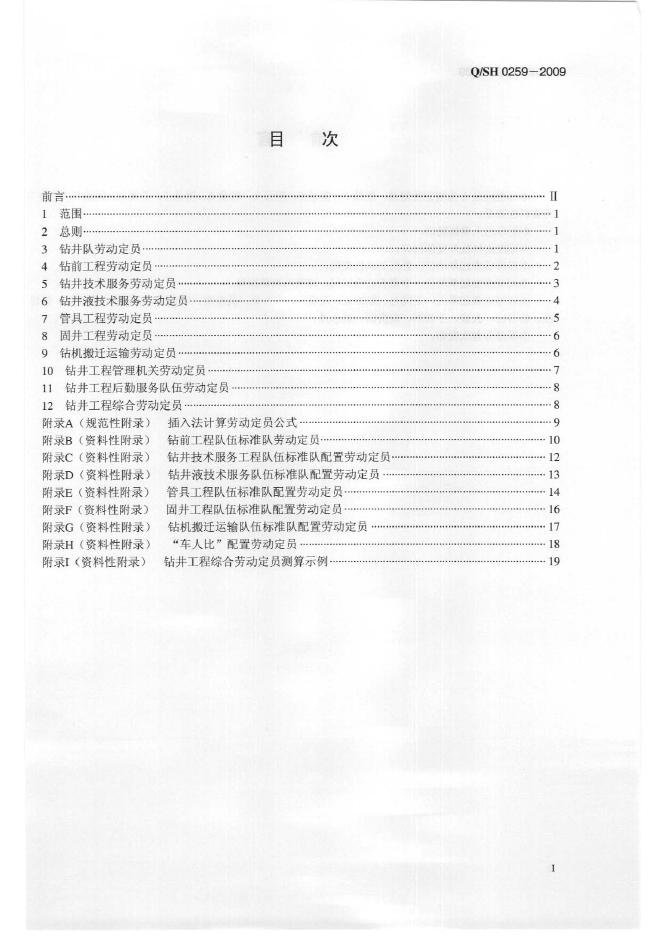 Q/SH 0259-2009 标准预览