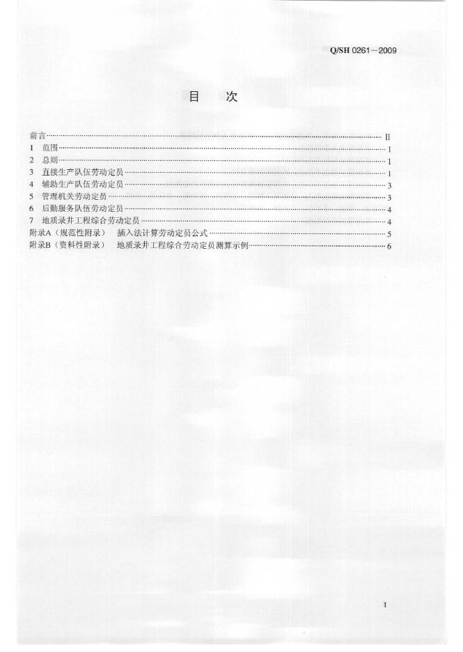 Q/SH 0261-2009 标准预览