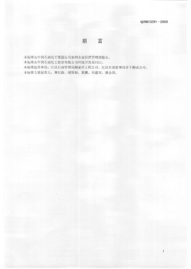 Q/SH 0291-2009 标准预览