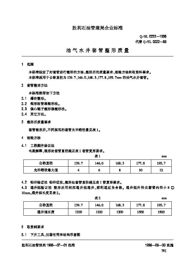 Q/SL 0222-1996 标准预览