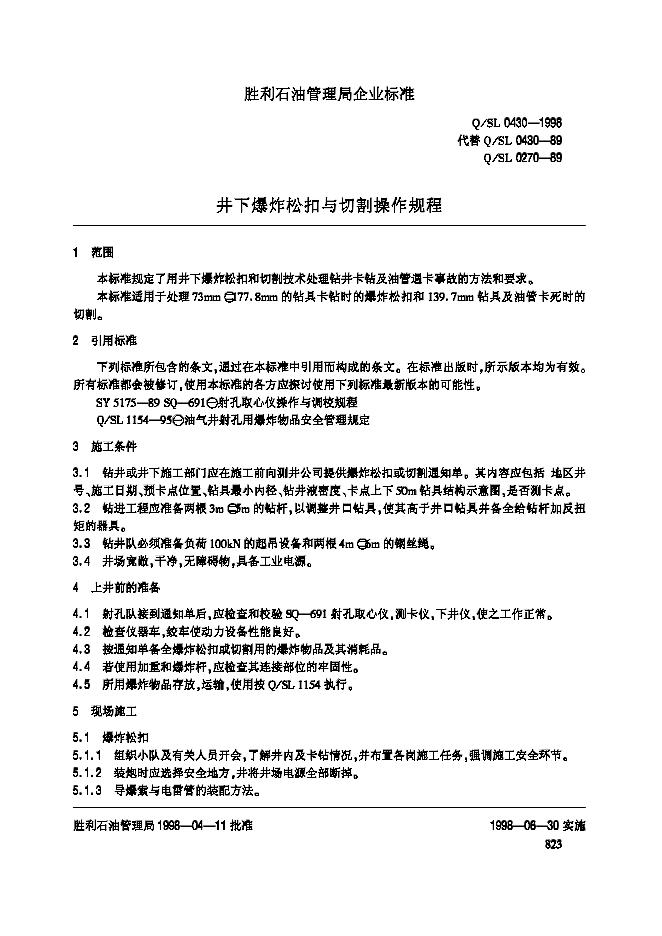 Q/SL 0430-1998 标准预览