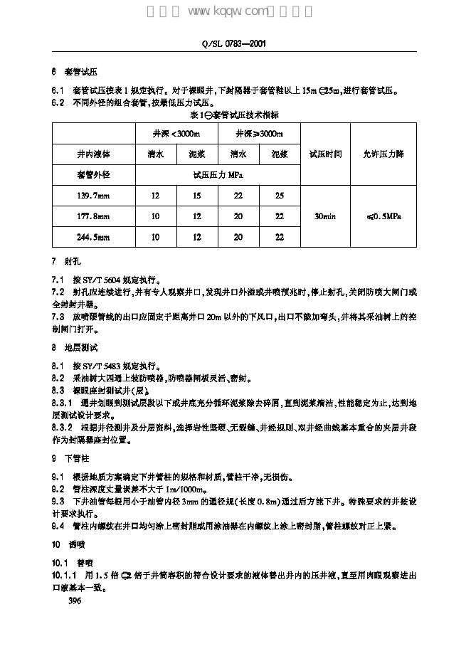 Q/SL 0783-2001 标准预览