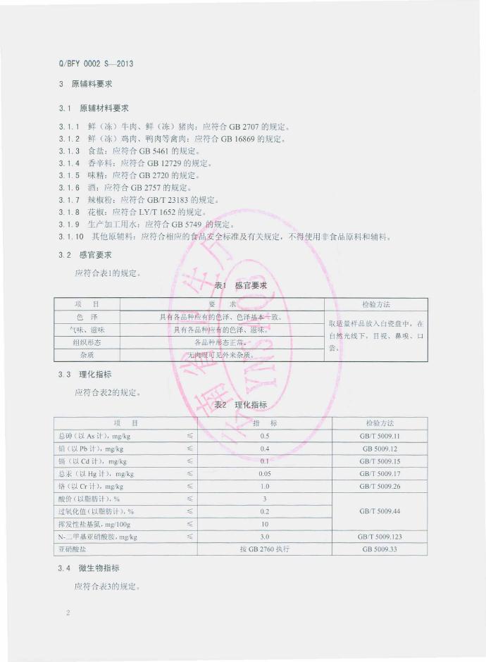 Q/BFY 0002S-2013 标准预览