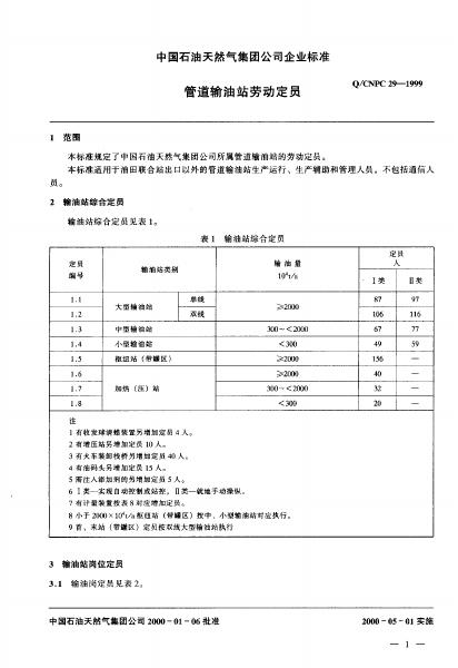 Q/CNPC 29-1999 标准预览