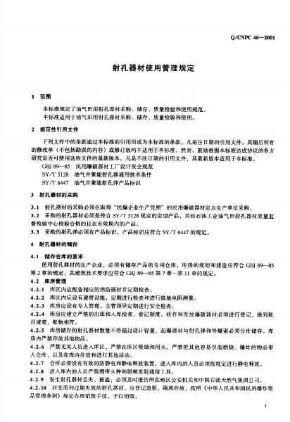 Q/CNPC 46-2001 标准预览