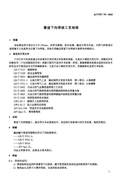 Q/CNPC 78-2002 标准预览