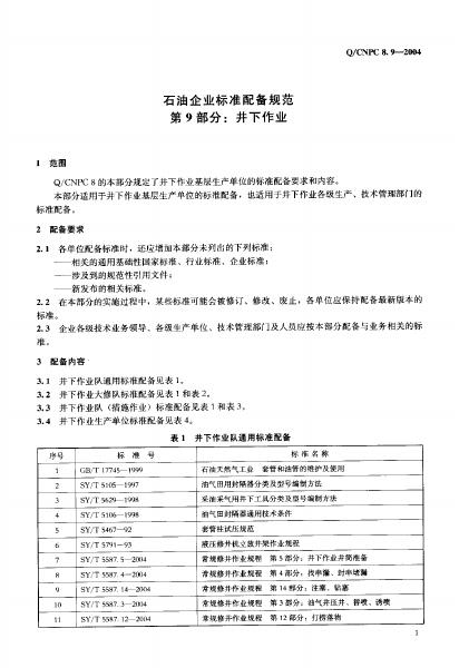 Q/CNPC 8.9-2004 标准预览