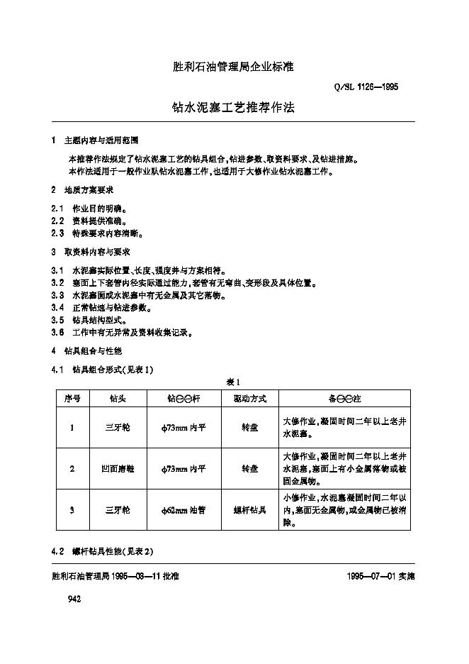 Q/SL 1126-1995 标准预览