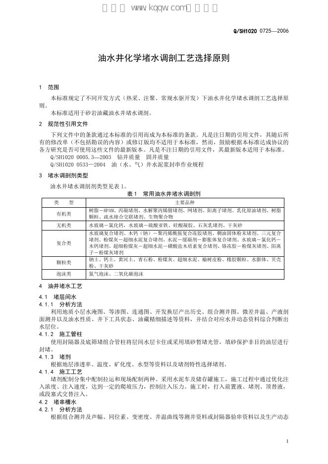 Q/SH1020 0725-2006 标准预览