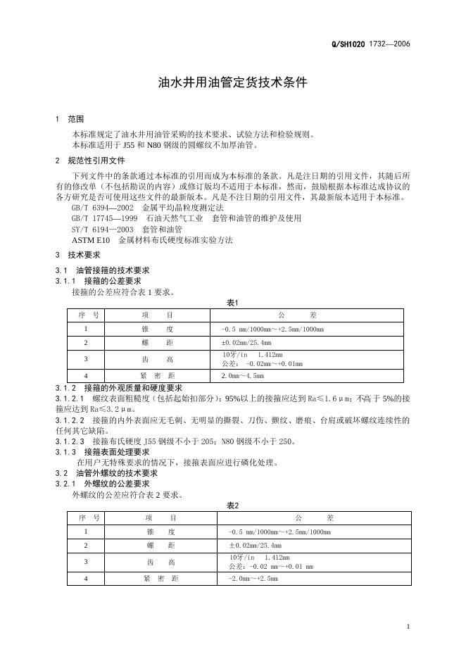 Q/SH1020 1732-2006 标准预览