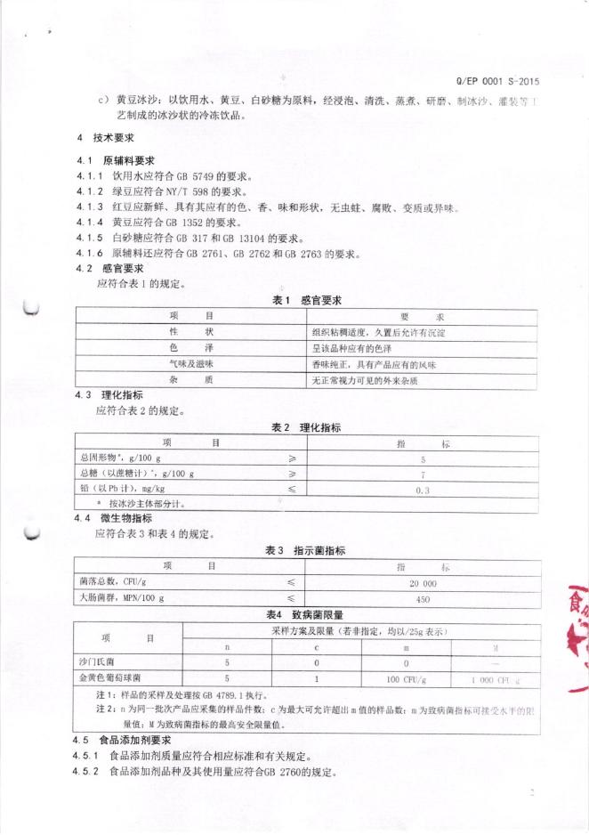 Q/EP 0001S-2015 标准预览