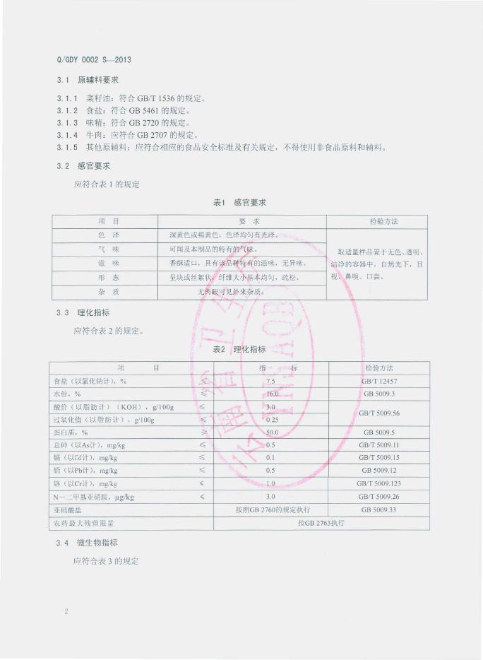 Q/GDY 0002S-2013 标准预览