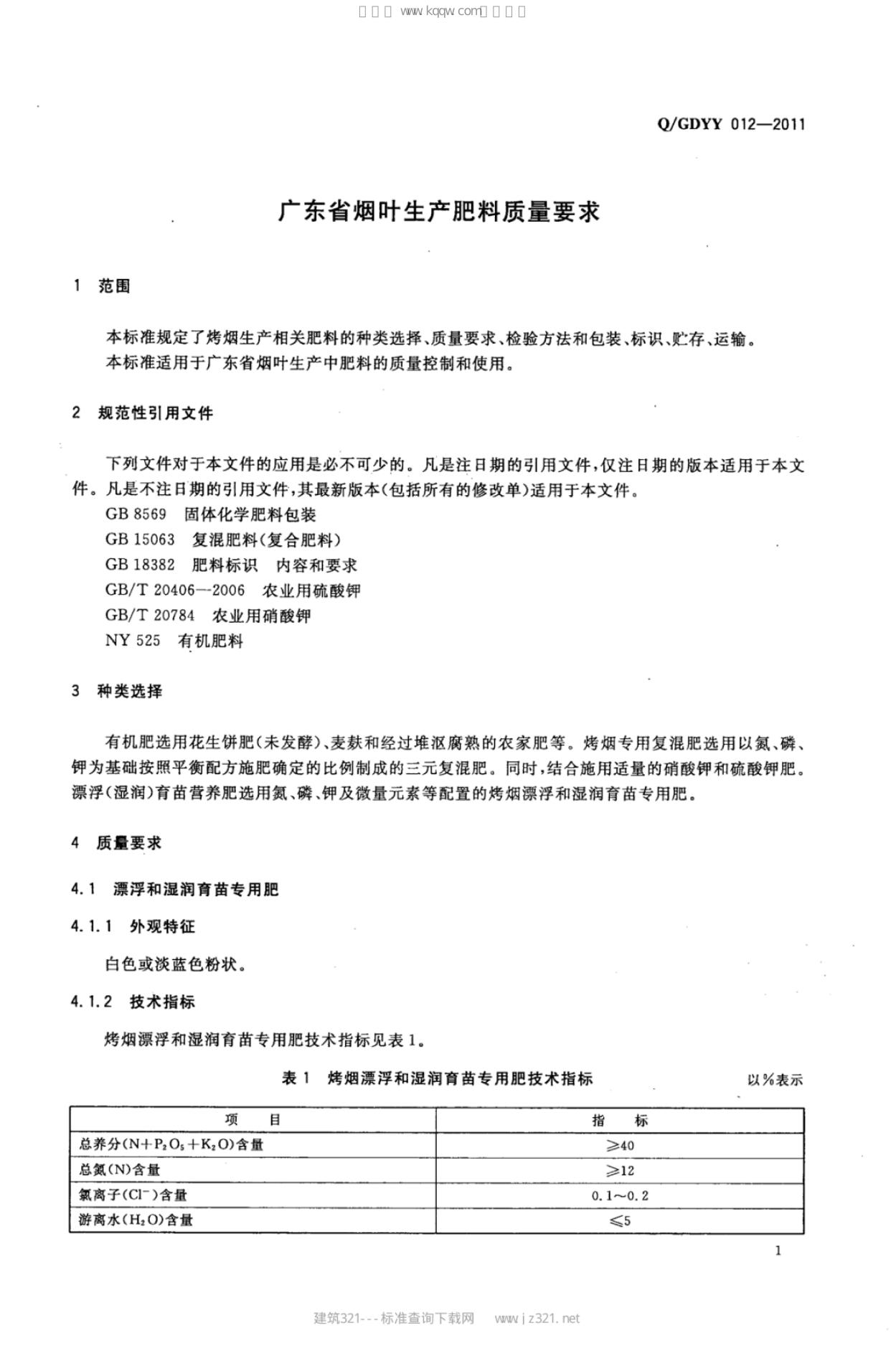 Q/GDYY 012-2011 标准预览