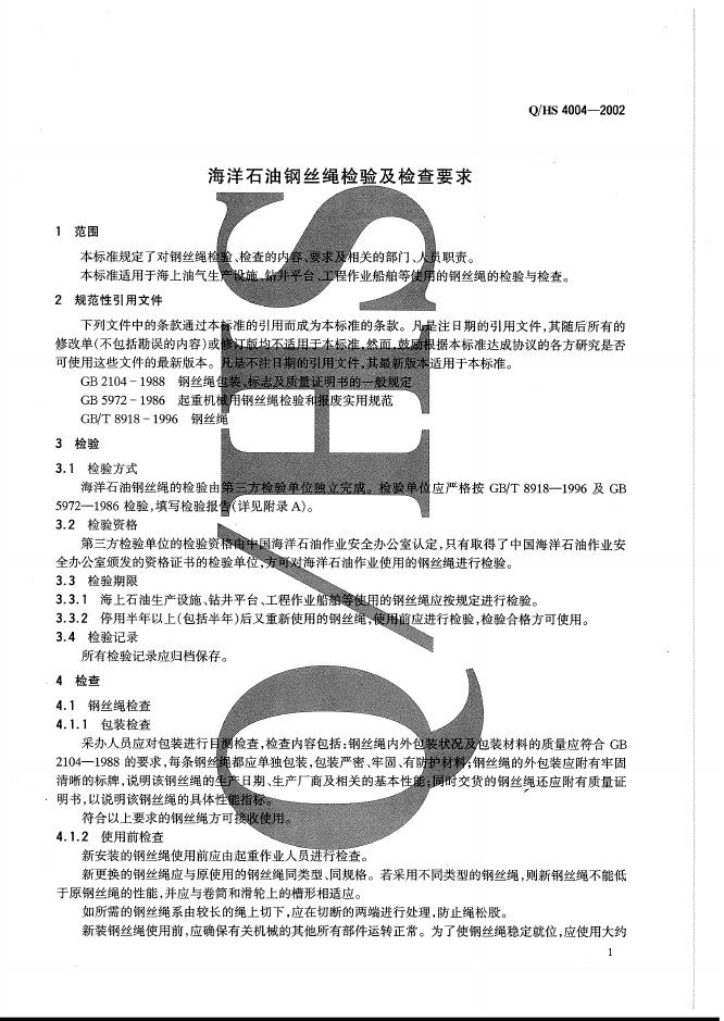 Q/HS 4004-2002 标准预览