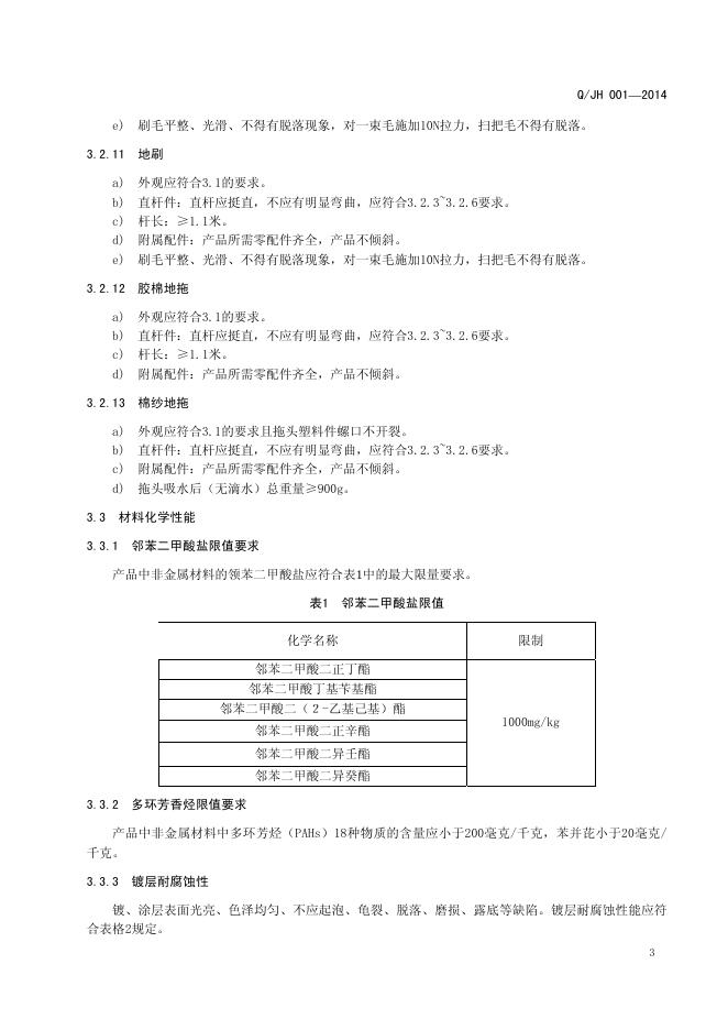 Q/JH 001-2014 标准预览